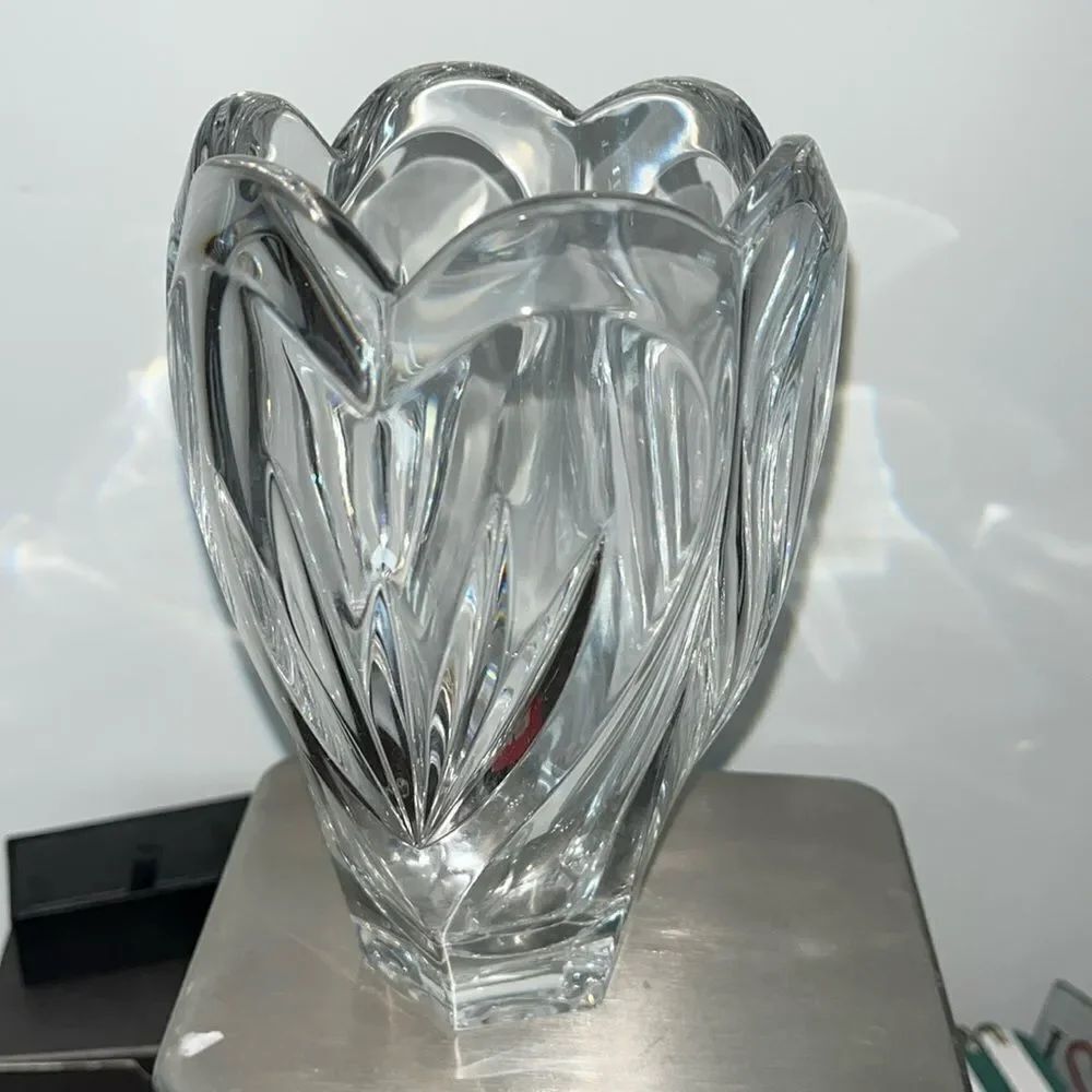 6 1/2” Tall Marquis Crystal by Waterford Tulip Shaped Vase Leaded Heavy